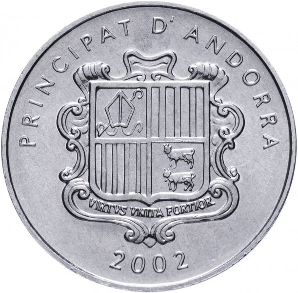 Andorra 1 Sentim 2002 Lamb of God UNC (KM # 178)