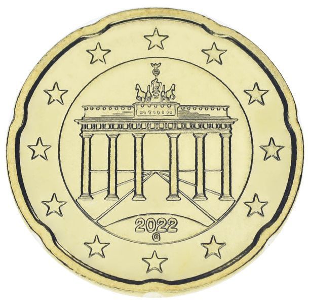 Монета Германия 20 евроцентов 2022 UNC G М18345 фото