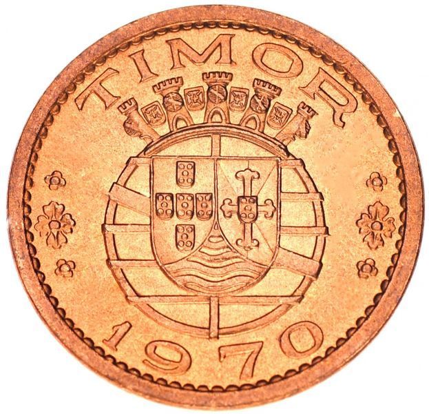 Coin Timor 50 Centavos 1970 F-VF Portuguese Timor (KM # 18)