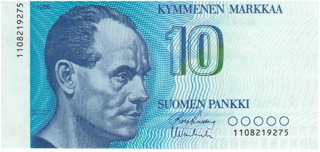 Finland 10 mark 1986 UNC (P113)